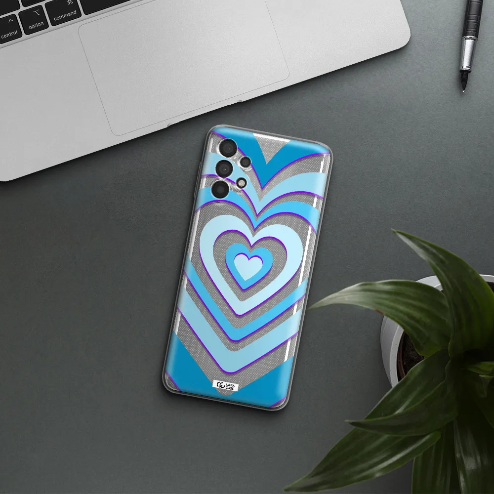 Blue Heart Samsung A32 4G Clear Tpu Case