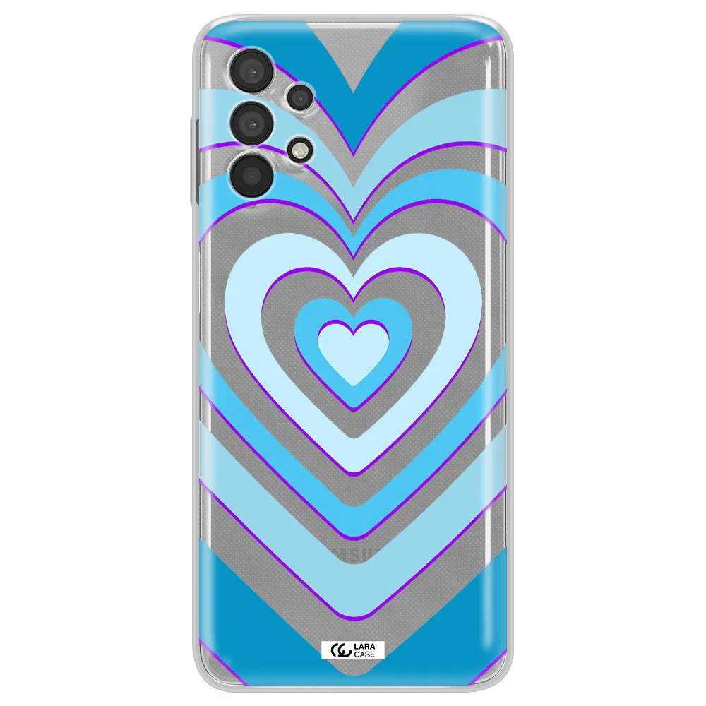 Blue Heart Samsung A32 Clear TPU Case