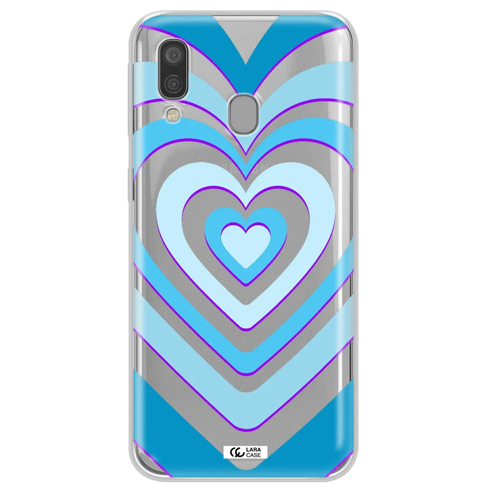 Blue Heart Samsung A40 Clear TPU Case