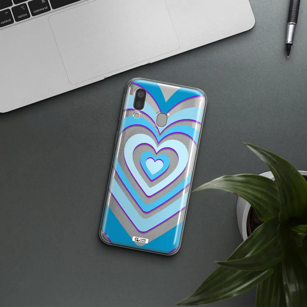 Blue Heart Samsung A40 Clear TPU Case