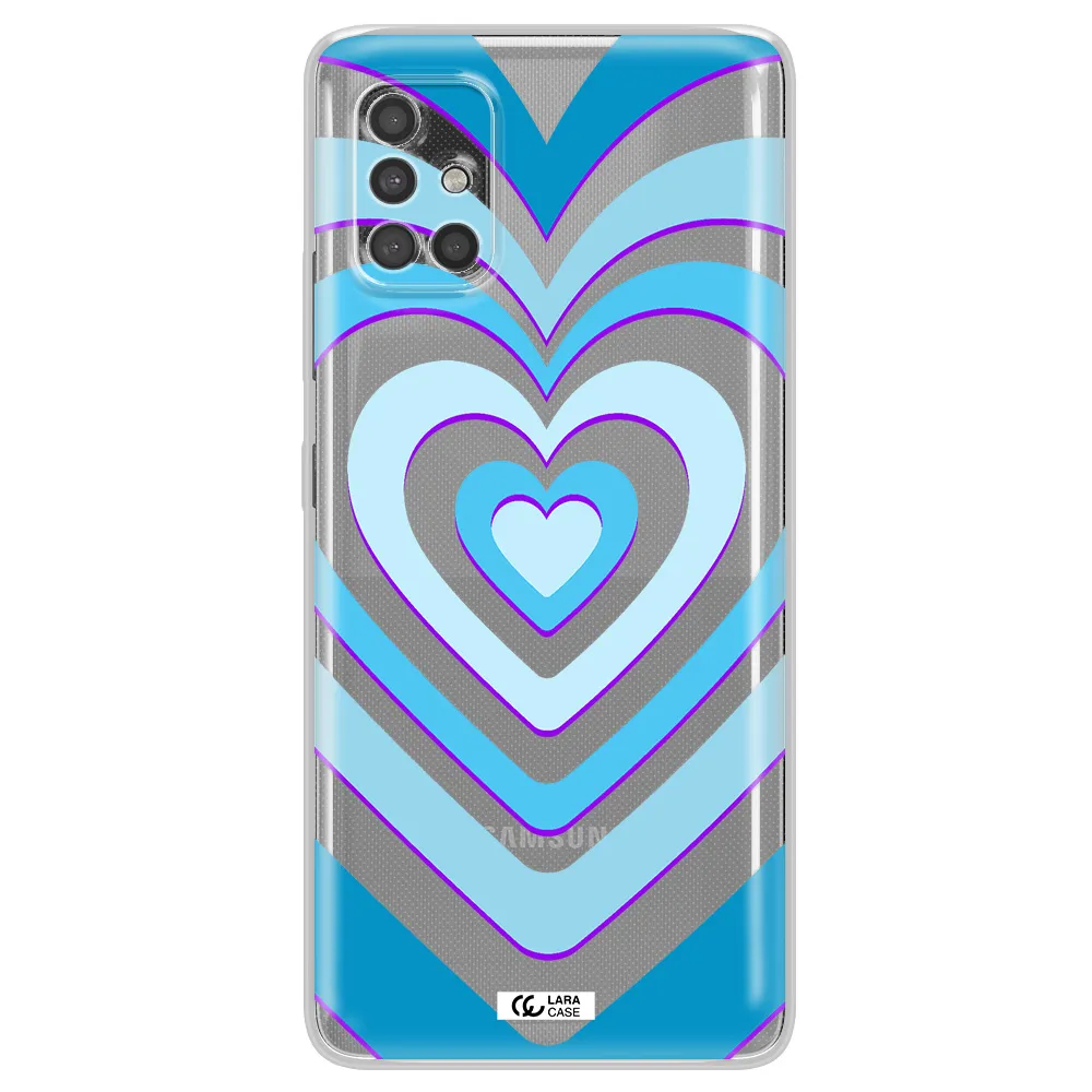 Blue Heart Samsung A40S Clear Tpu Case