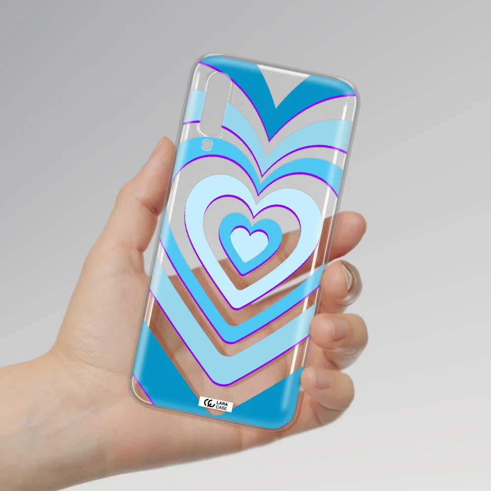 Blue Heart Samsung A50 Clear TPU Case