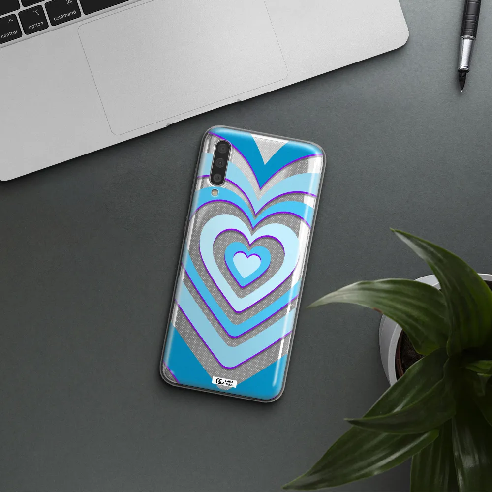 Blue Heart Samsung A50 Clear TPU Case