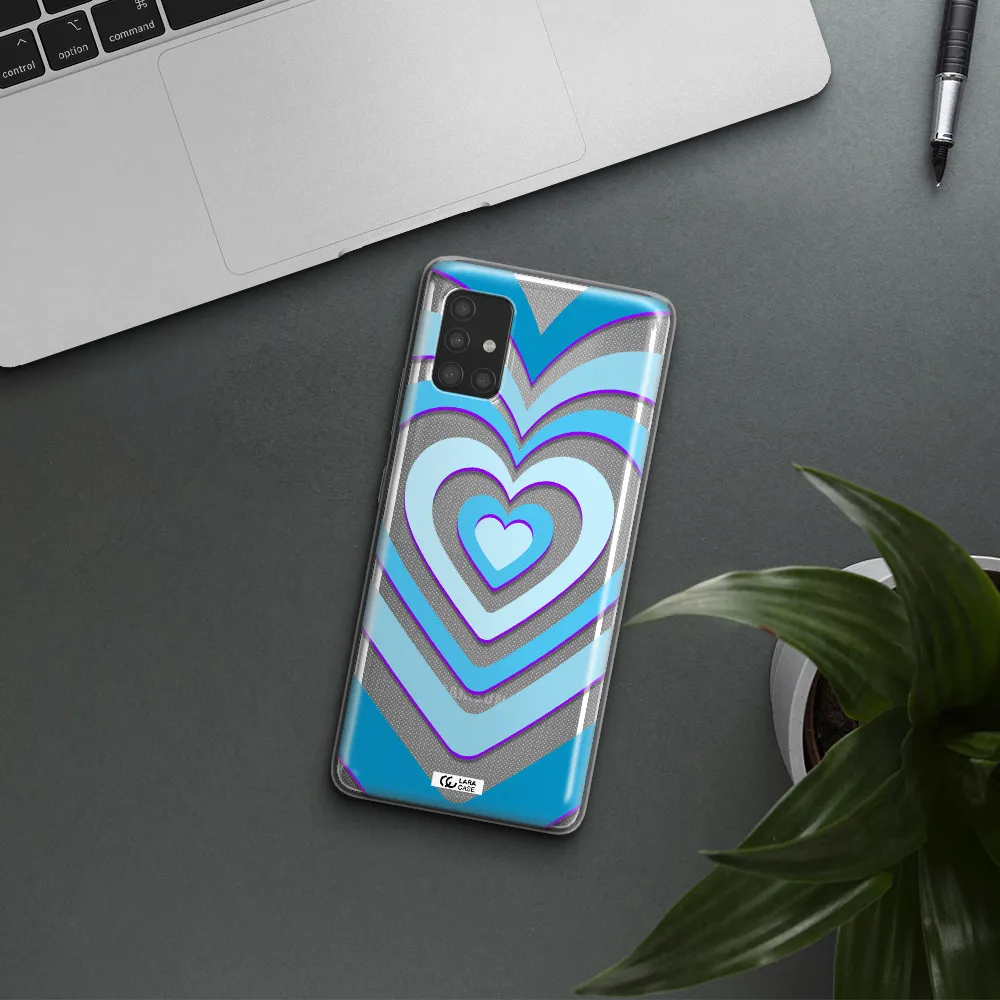 Blue Heart Samsung A51 Clear TPU Case