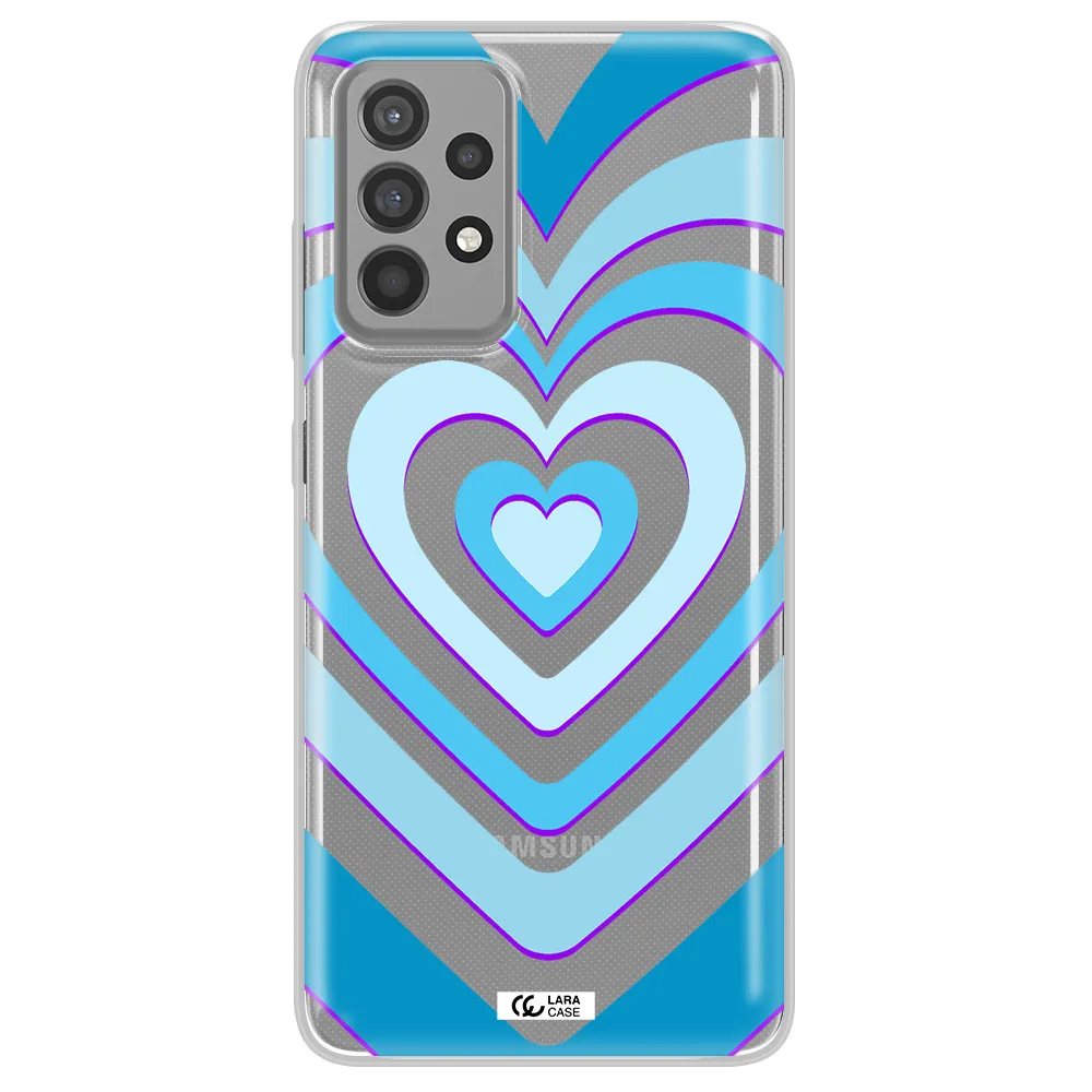 Blue Heart Samsung A52 Clear TPU Case