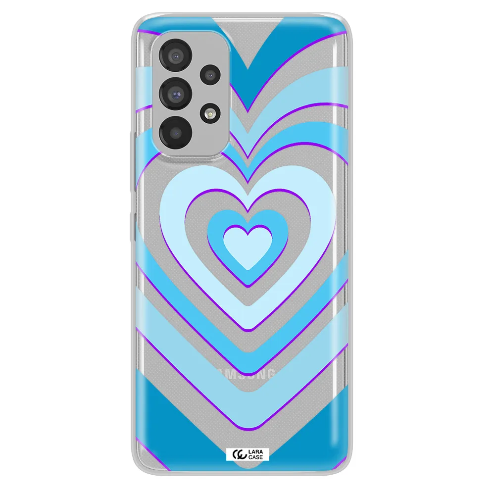 Blue Heart Samsung A53 Clear TPU Case