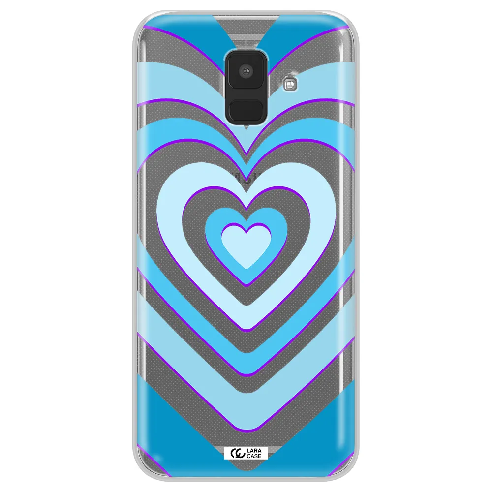 Blue Heart Samsung A6 Clear TPU Case