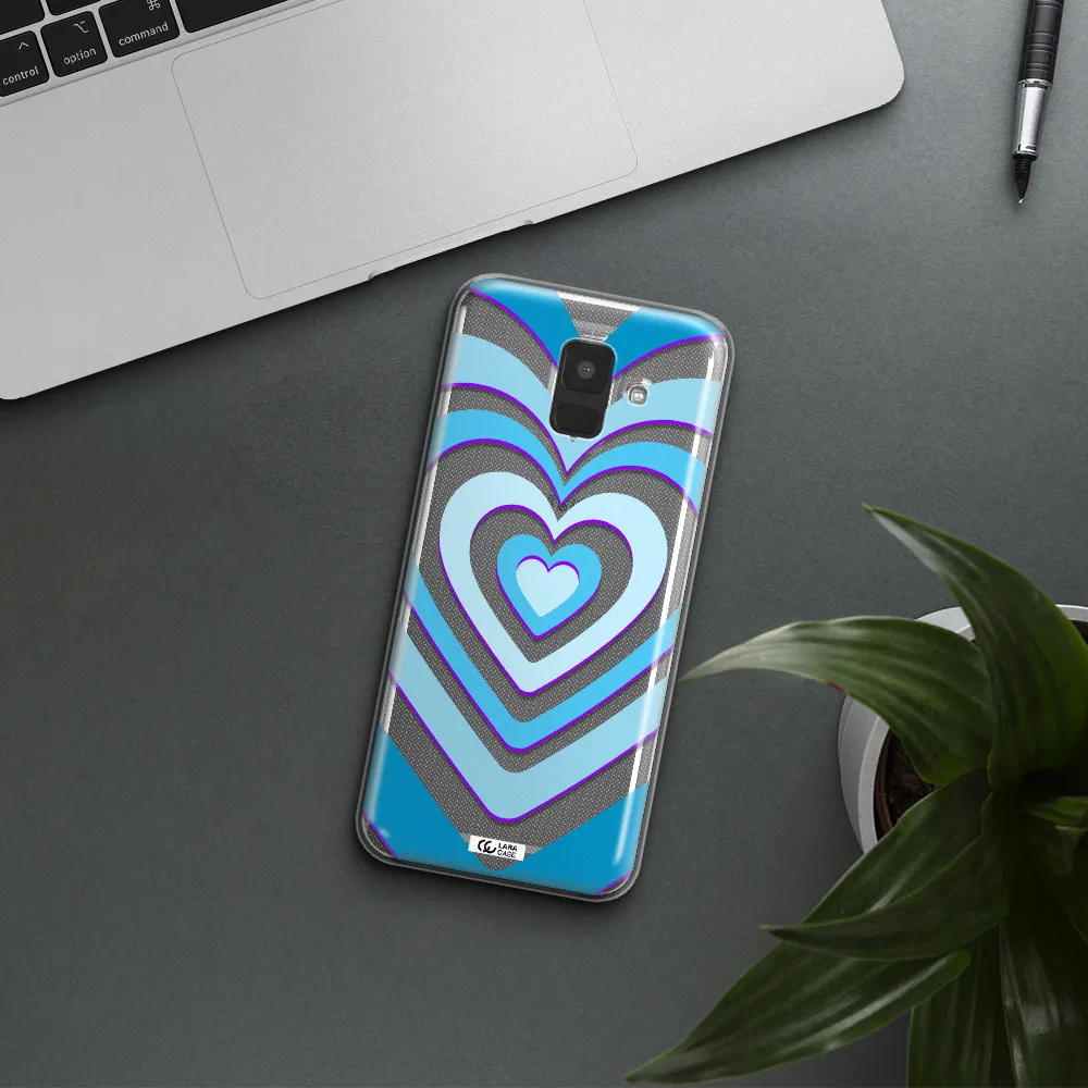 Blue Heart Samsung A6 Clear TPU Case