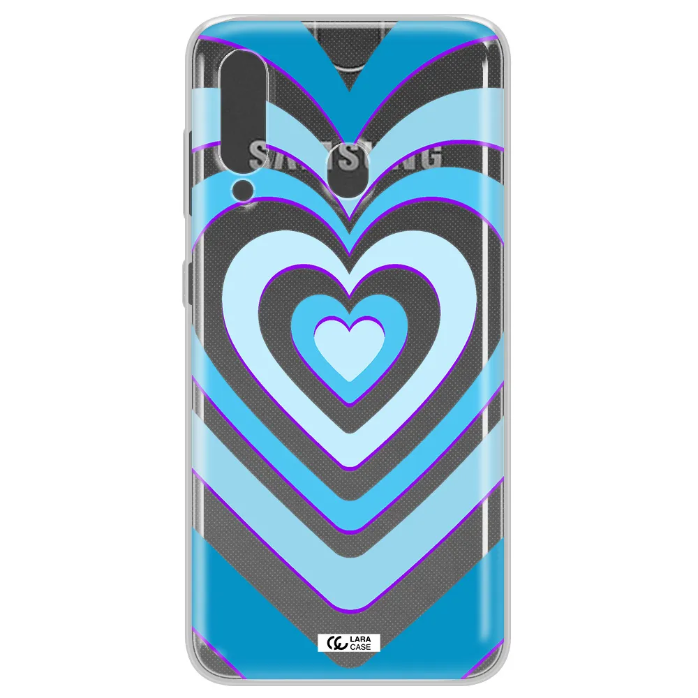 Blue Heart Samsung A60 Clear TPU Case