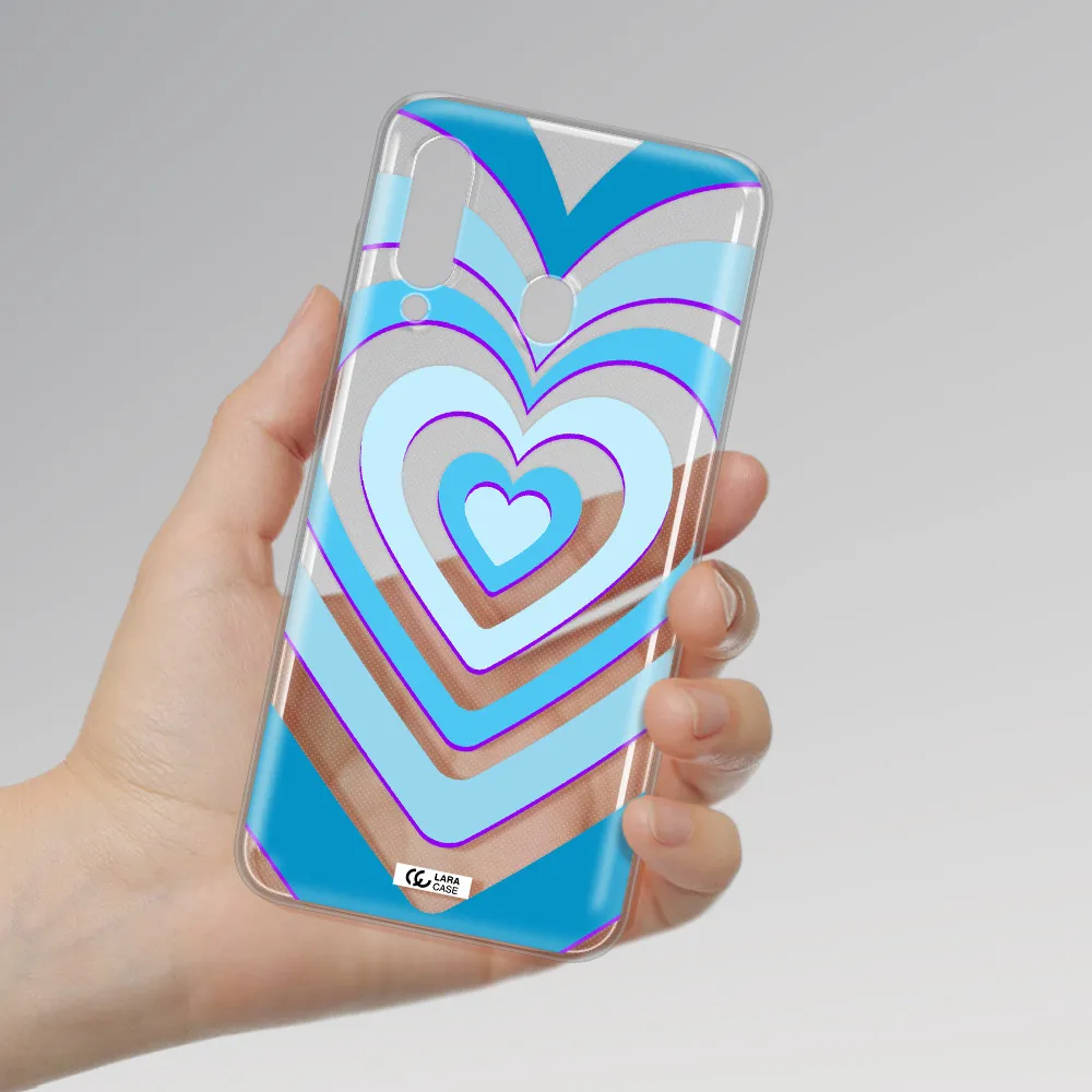Blue Heart Samsung A60 Clear TPU Case