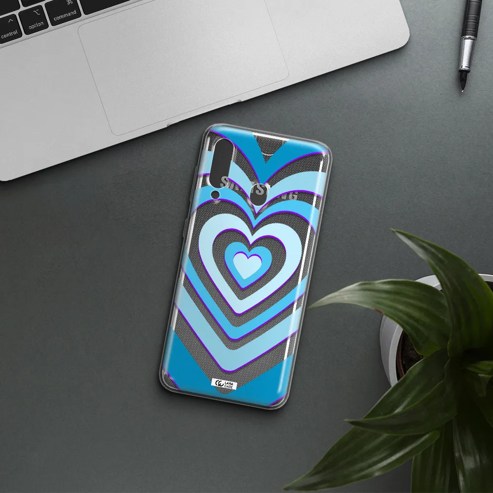 Blue Heart Samsung A60 Clear TPU Case