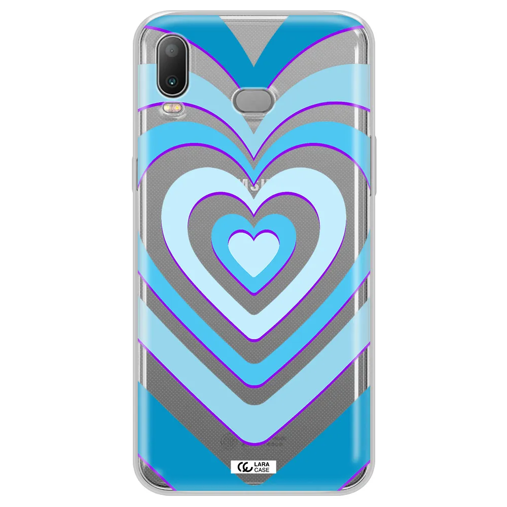 Blue Heart Samsung A6S Clear TPU Case