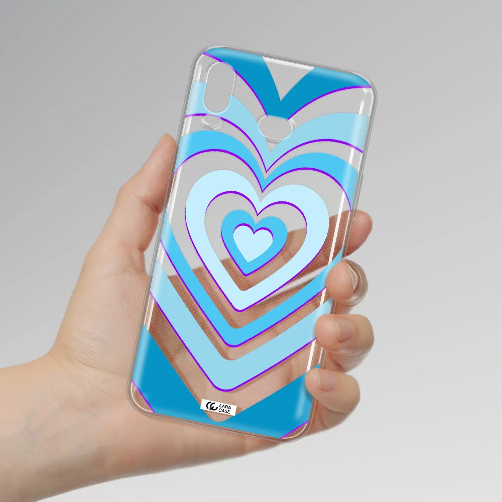 Blue Heart Samsung A6S Clear TPU Case