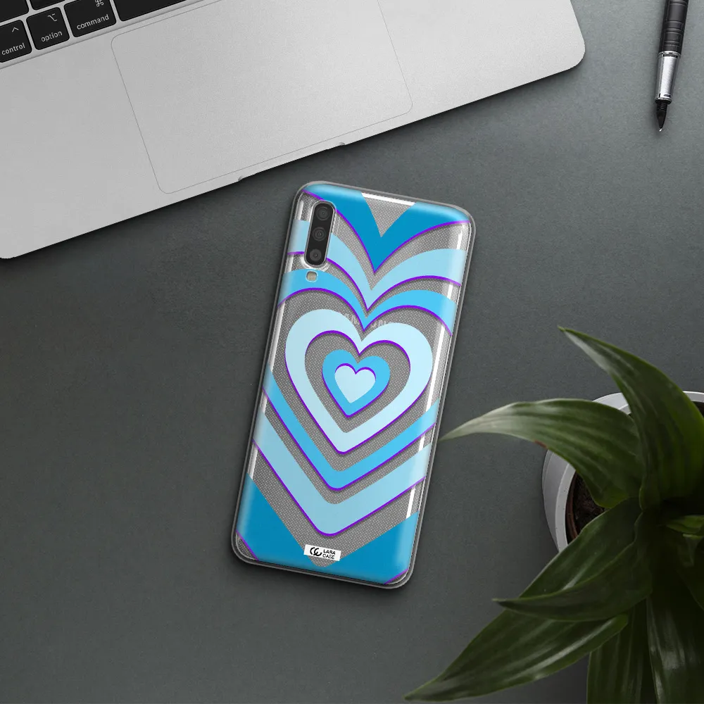 Blue Heart Samsung A70S Clear Tpu Case