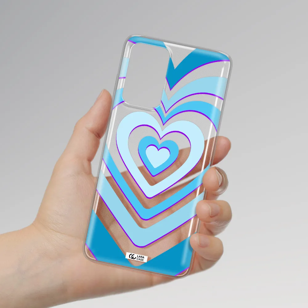 Blue Heart Samsung A72 Clear TPU Case