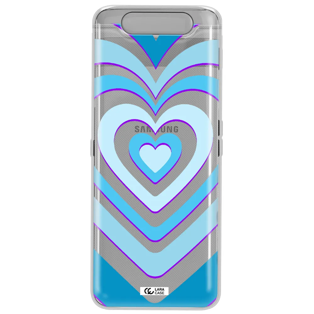 Blue Heart Samsung A80 Clear TPU Case