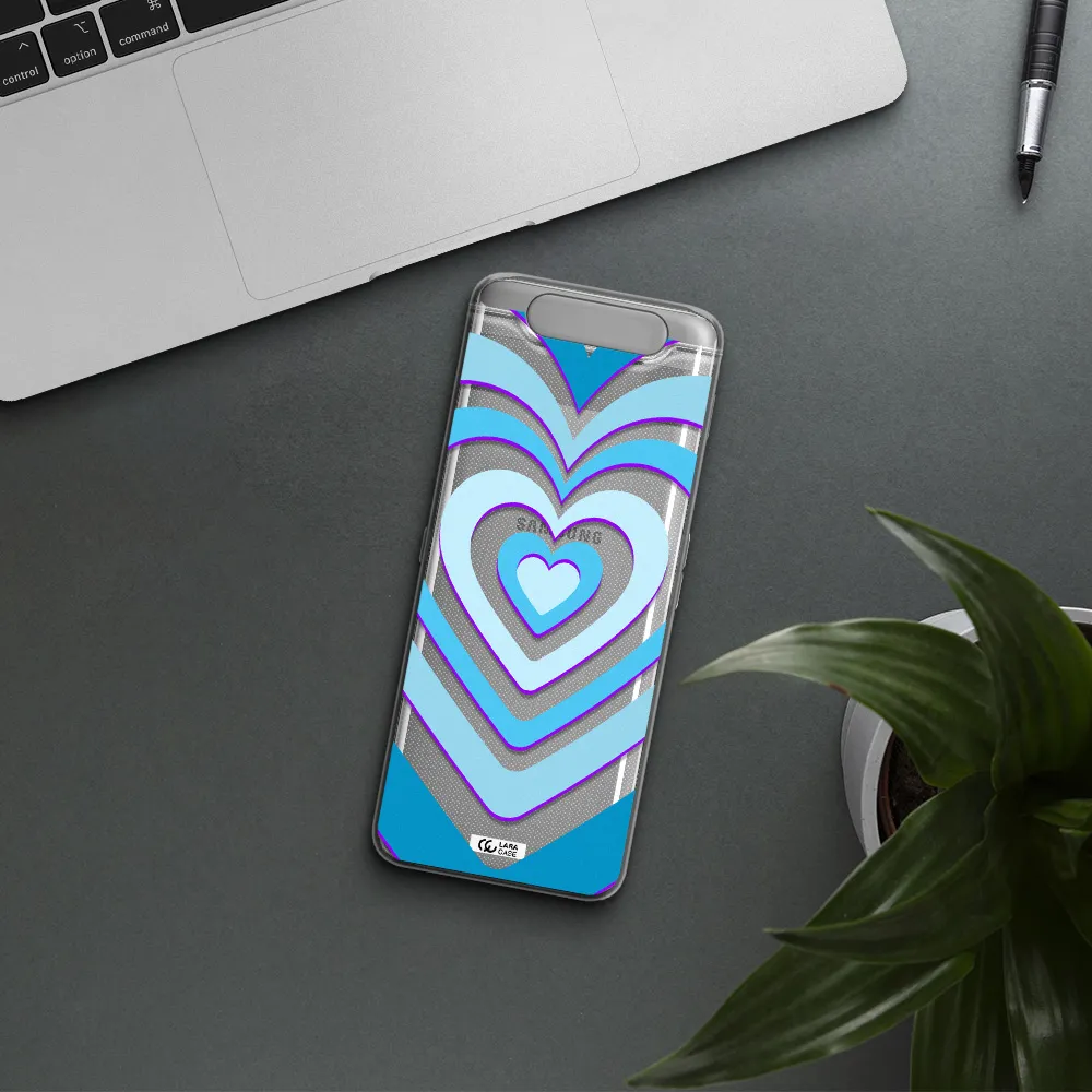 Blue Heart Samsung A80 Clear TPU Case