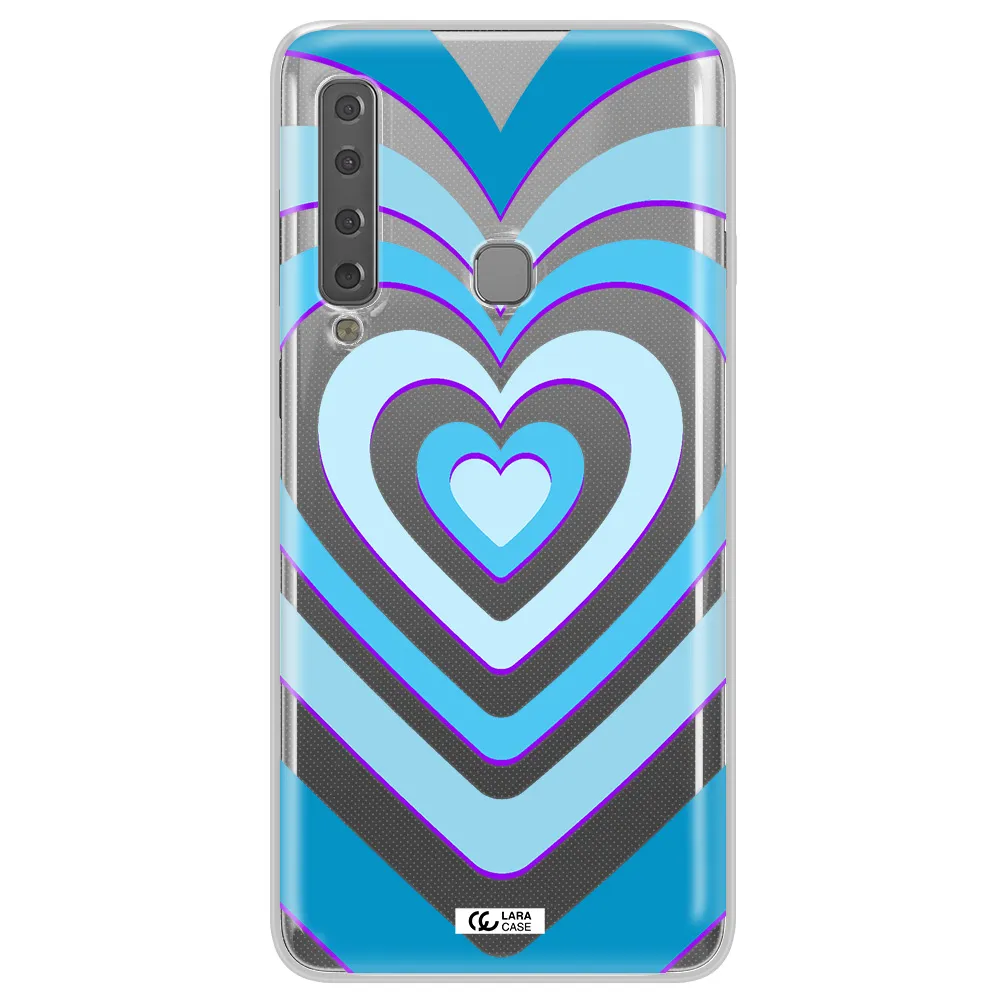 Blue Heart Samsung A9 2018 Clear TPU Case