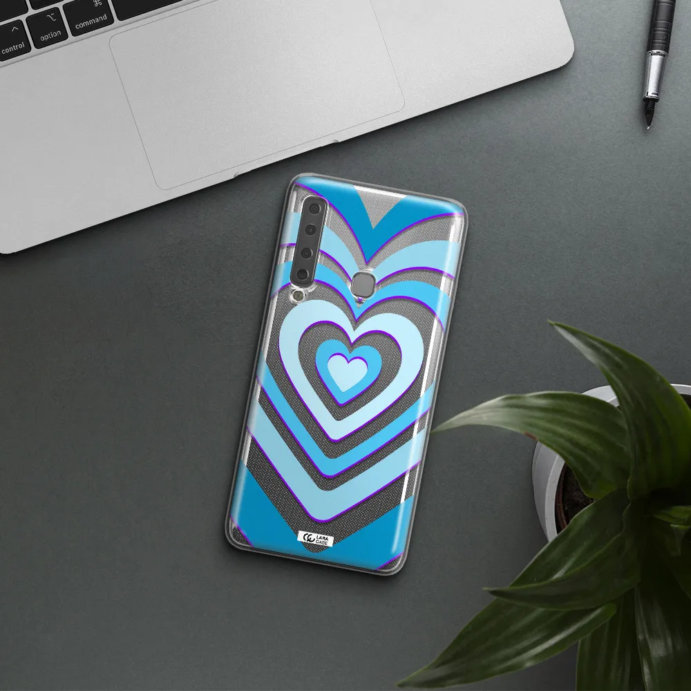 Blue Heart Samsung A9 2018 Clear TPU Case