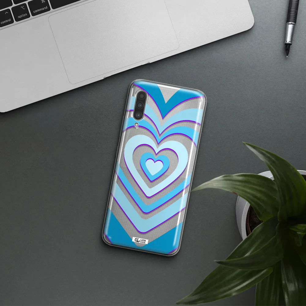 Blue Heart Samsung A90 Clear TPU Case