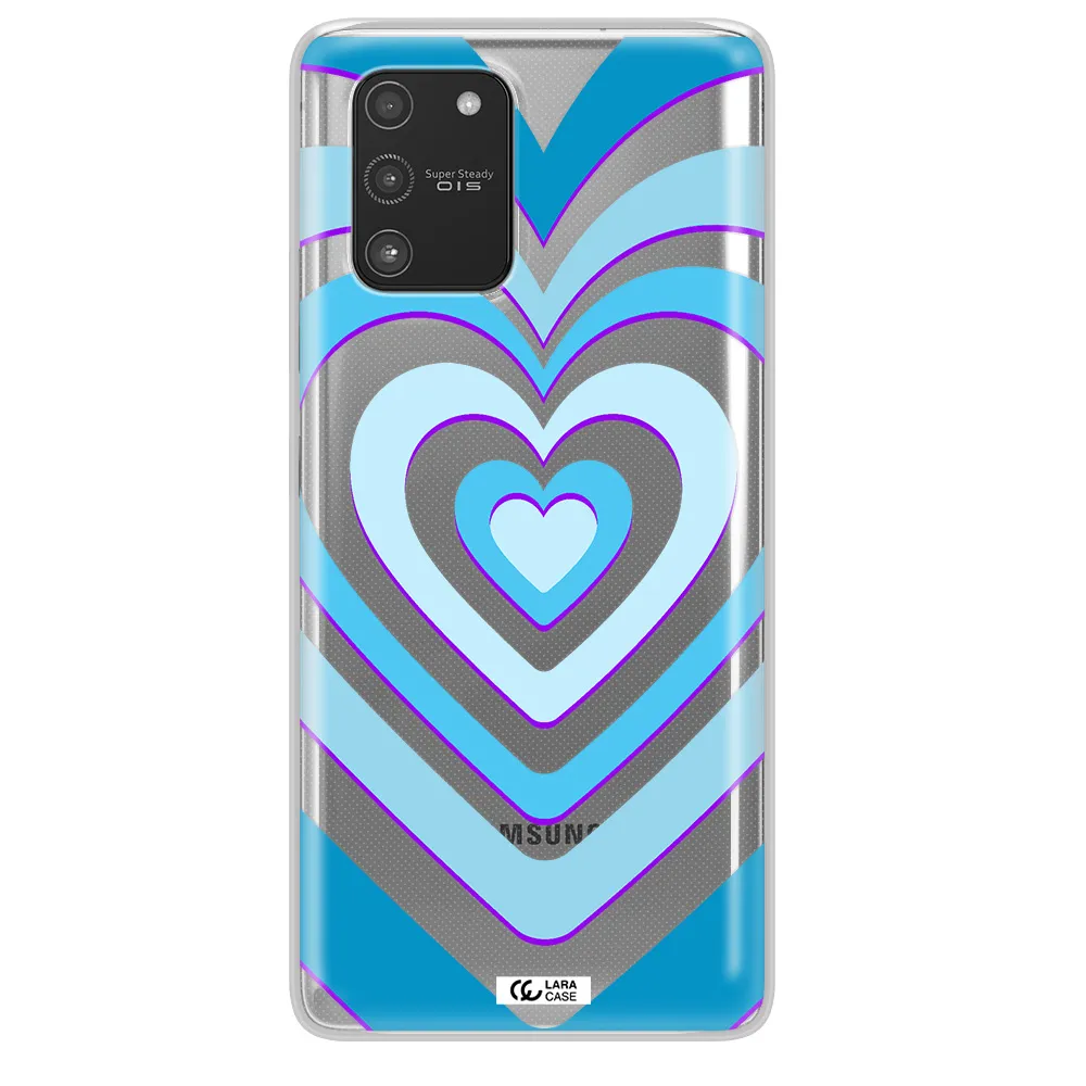 Blue Heart Samsung A91 Clear TPU Case
