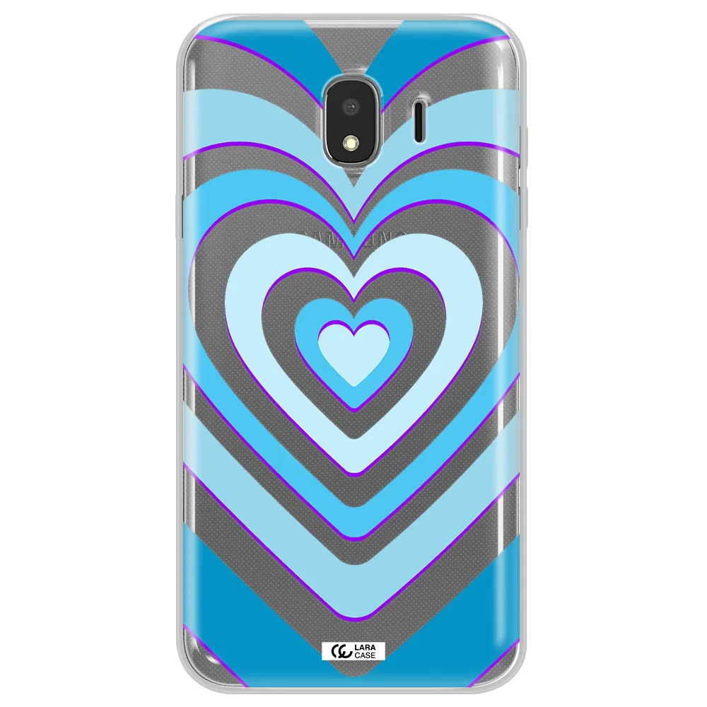 Blue Heart Samsung J4 Clear TPU Case
