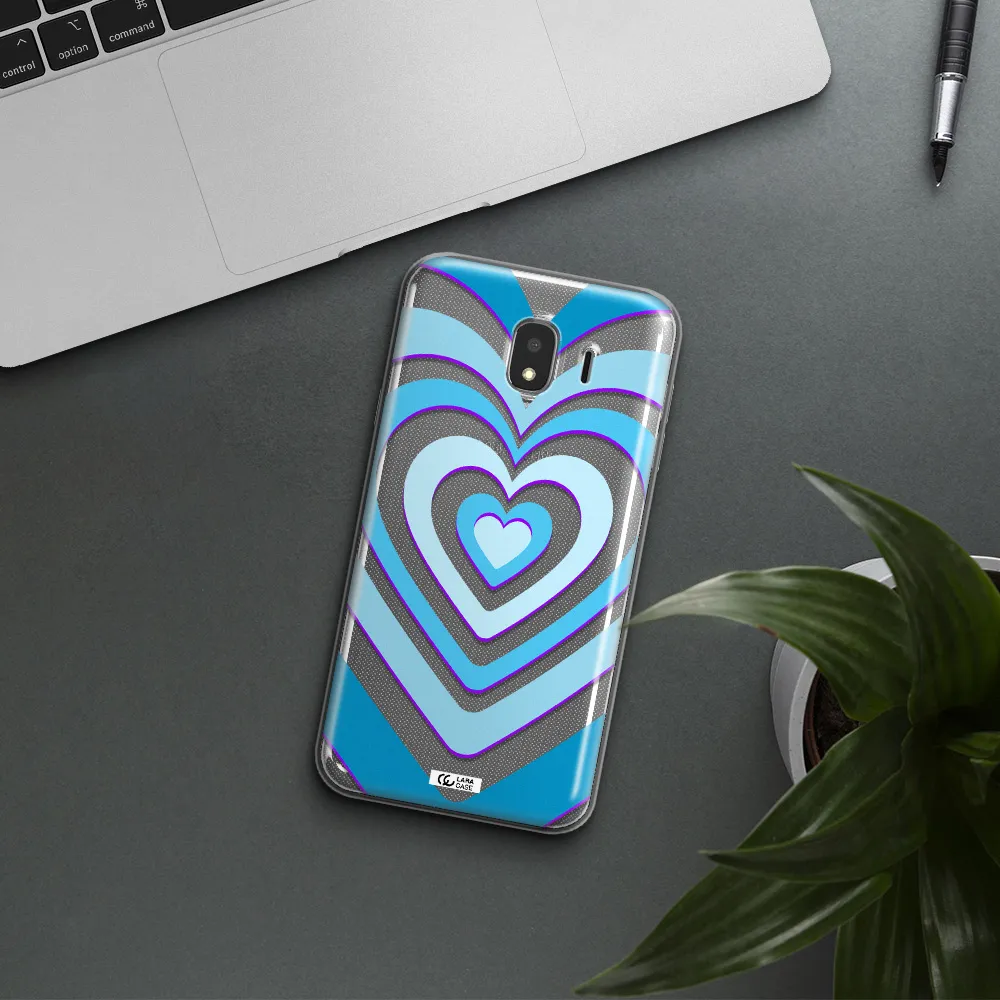 Blue Heart Samsung J4 Clear TPU Case