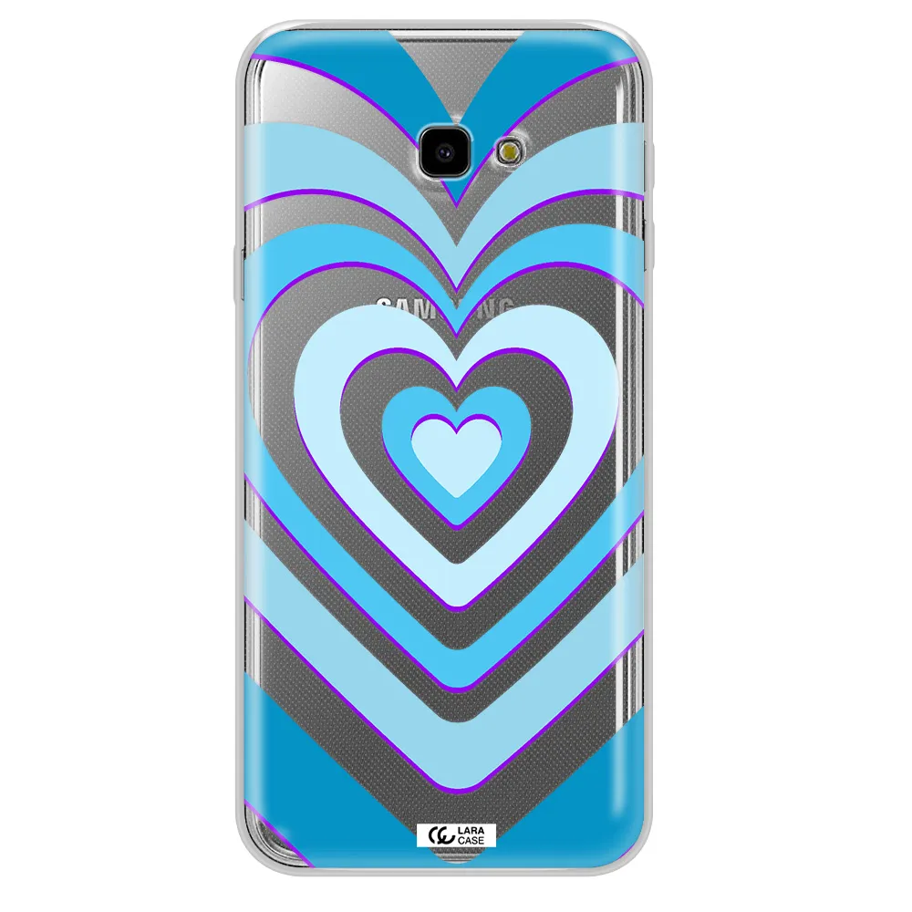 Blue Heart Samsung J4 Plus Clear TPU Case