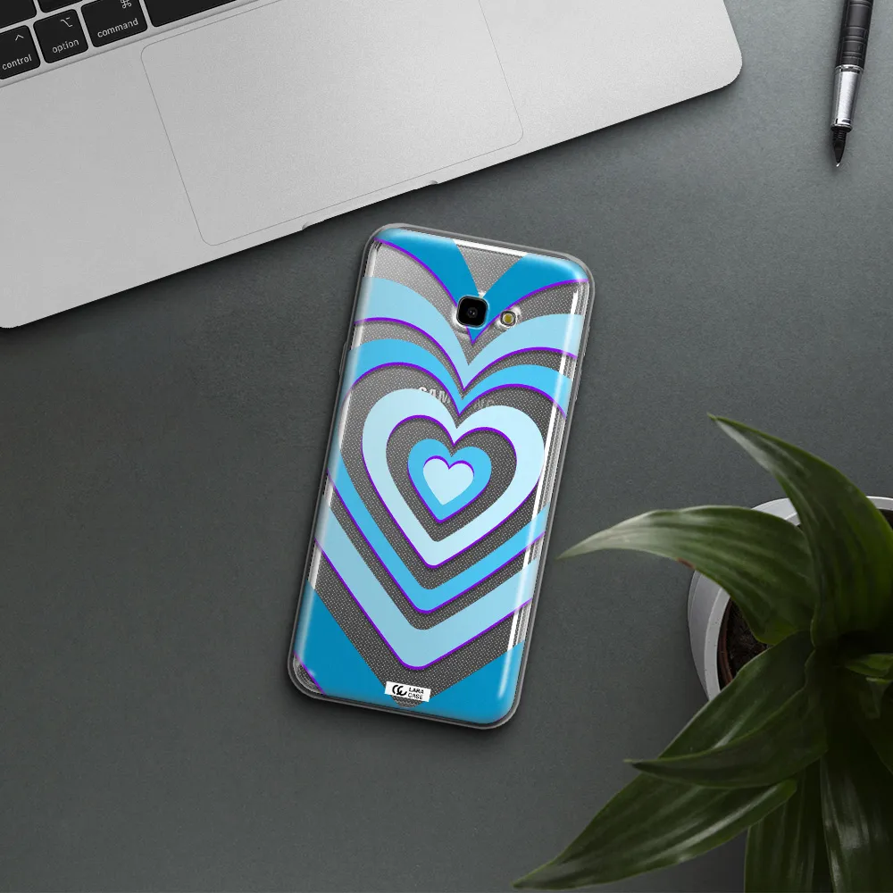 Blue Heart Samsung J4 Plus Clear TPU Case