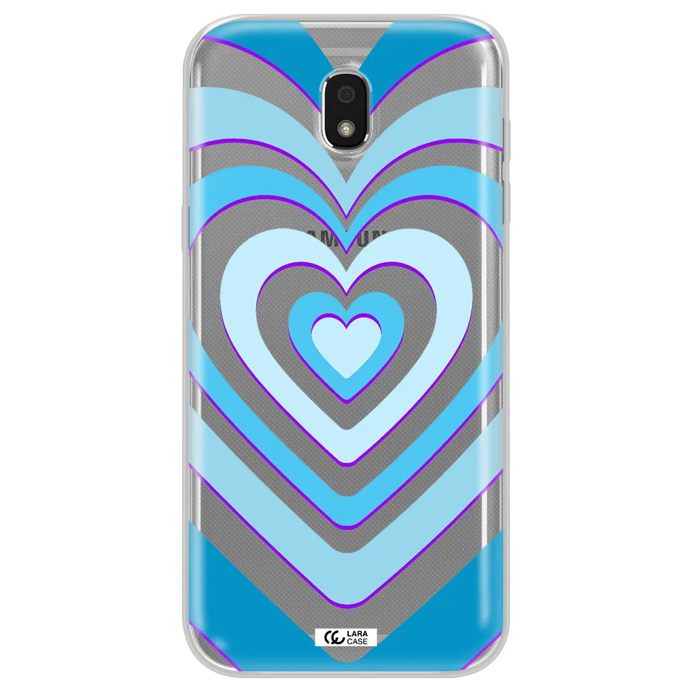 Blue Heart Samsung J5 2017 Clear TPU Case