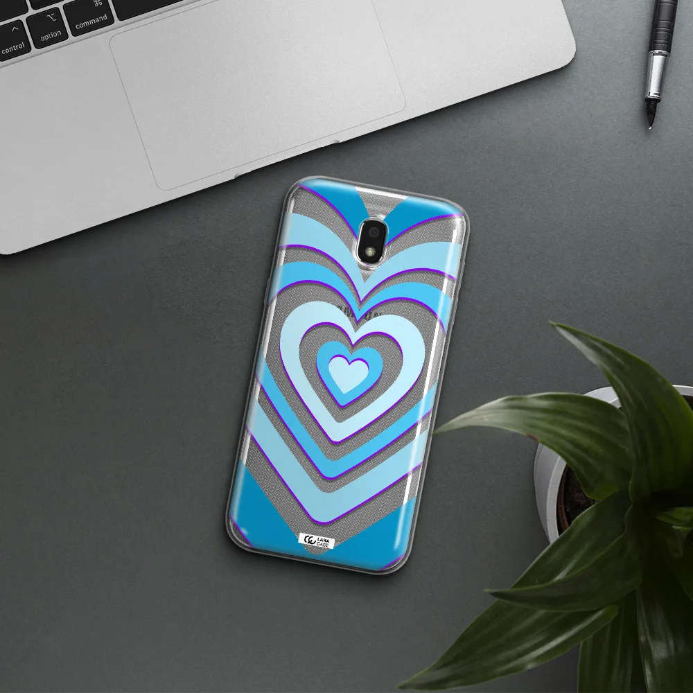 Blue Heart Samsung J5 2017 Clear TPU Case