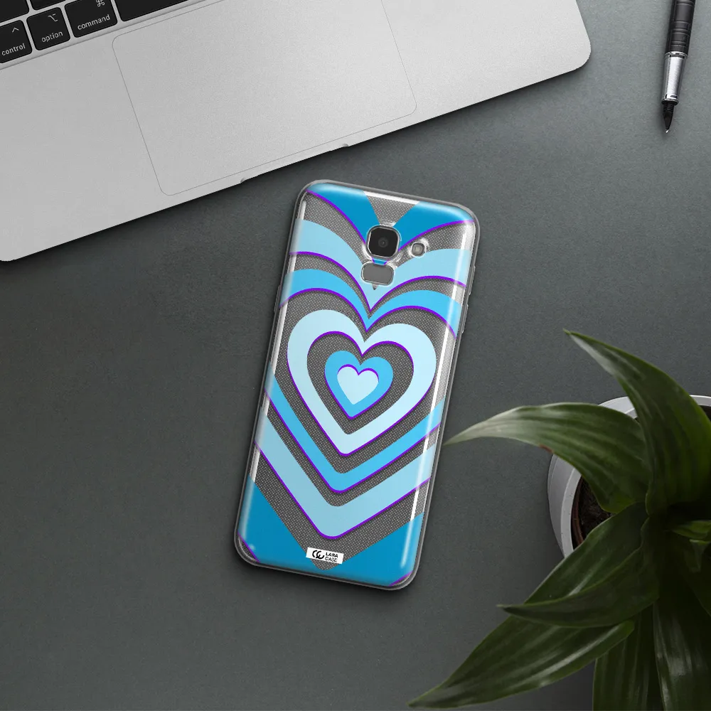 Blue Heart Samsung J6 Clear TPU Case