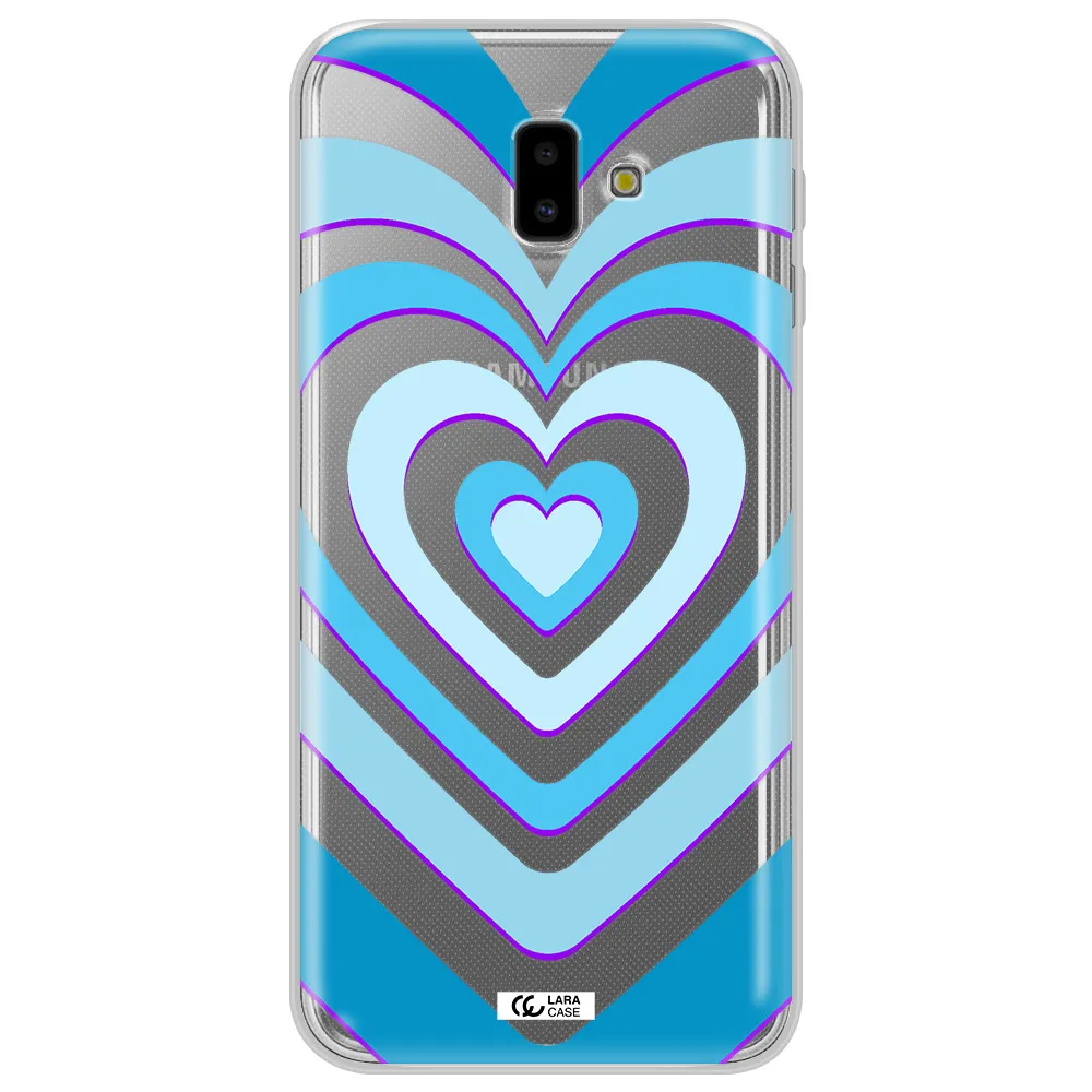 Blue Heart Samsung J6 Plus Clear TPU Case