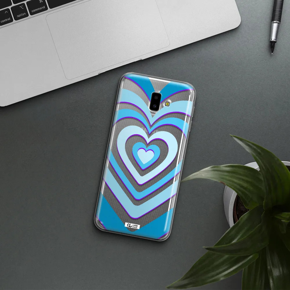 Blue Heart Samsung J6 Plus Clear TPU Case