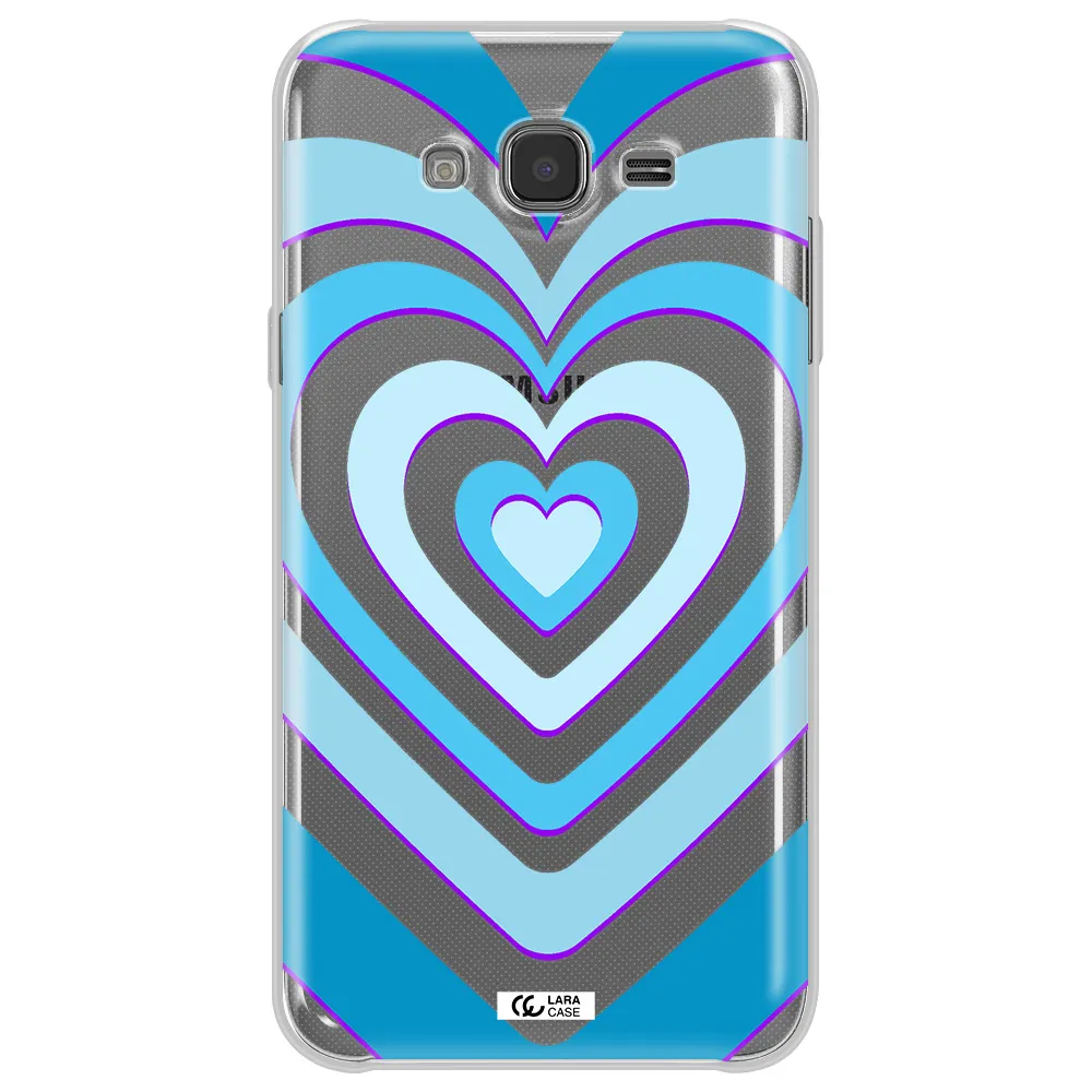 Blue Heart Samsung J7 2015 Clear TPU Case