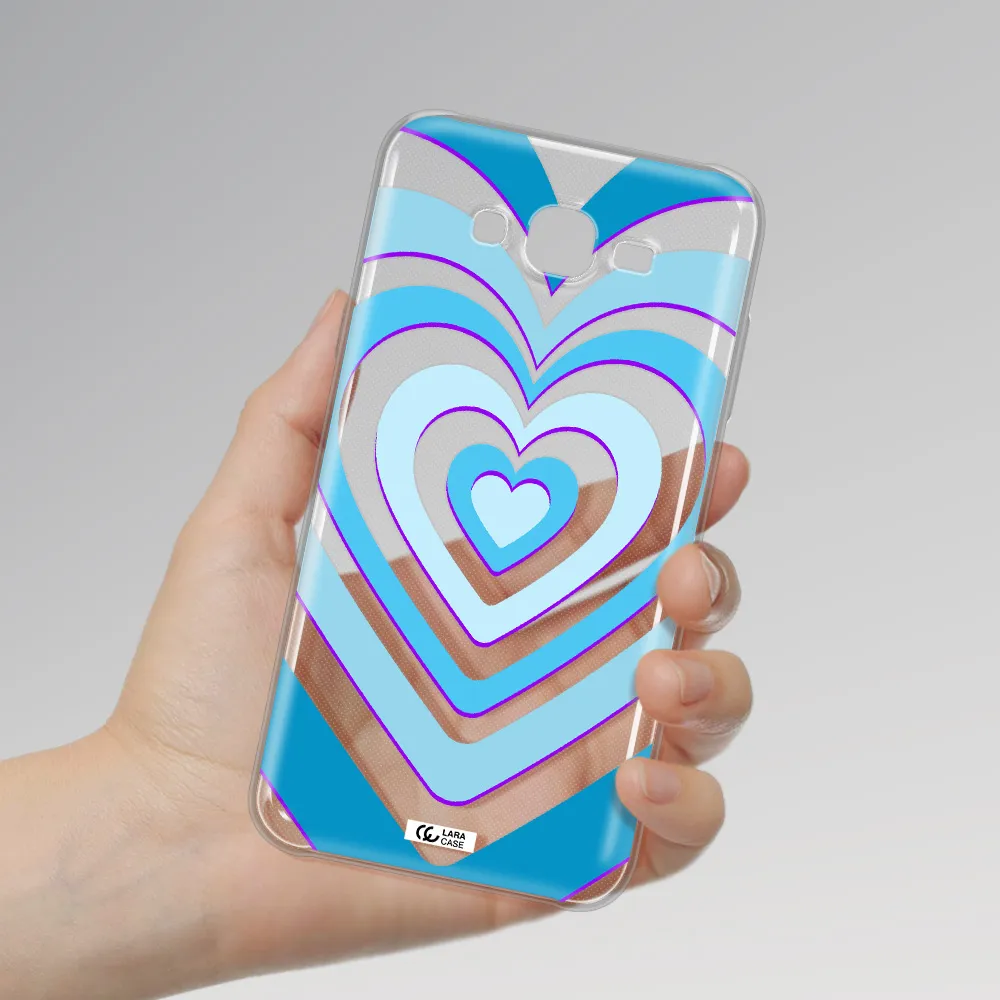 Blue Heart Samsung J7 2015 Clear TPU Case