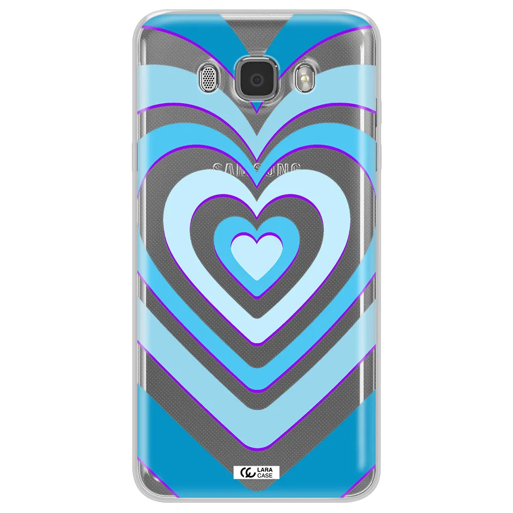 Blue Heart Samsung J7 2016 Clear TPU Case