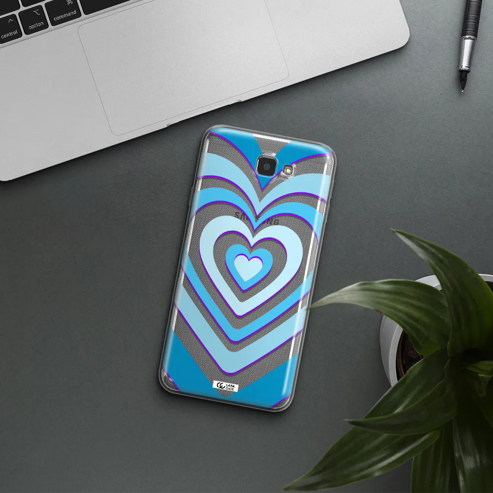Blue Heart Samsung J7 Prim Clear TPU Case