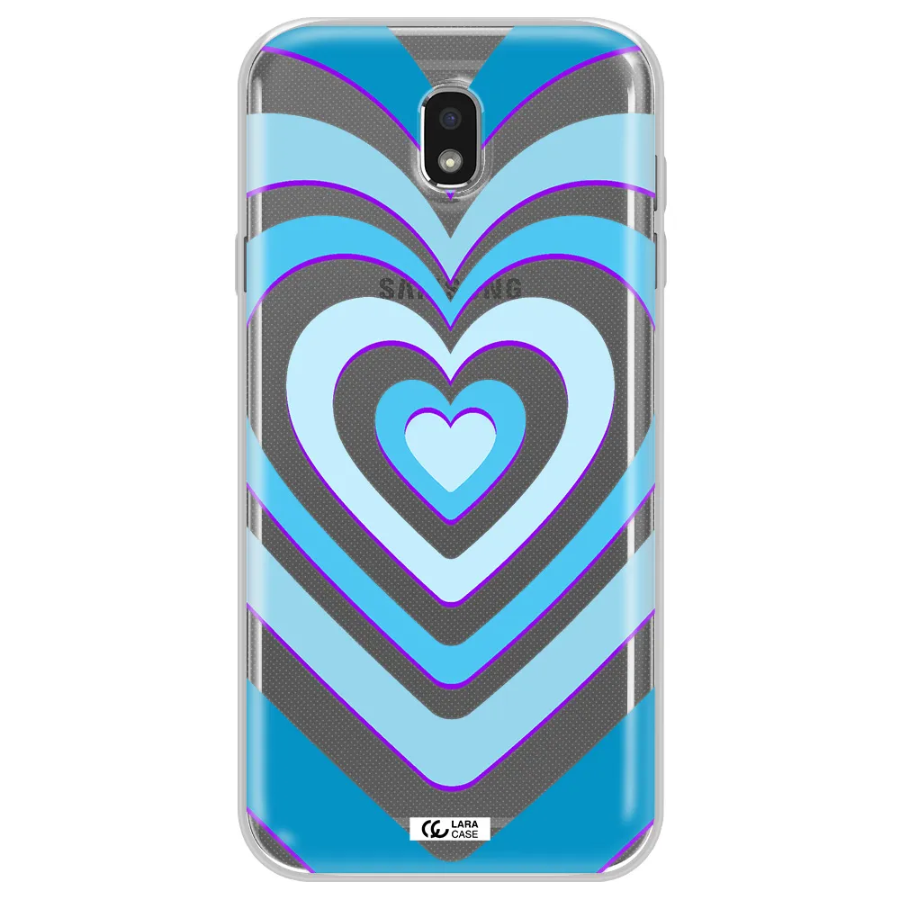 Blue Heart Samsung J7 Pro Clear TPU Case