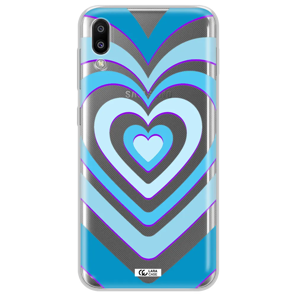 Blue Heart Samsung M10 Clear TPU Case