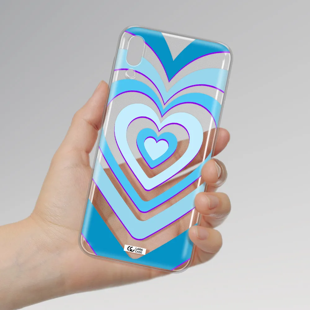 Blue Heart Samsung M10 Clear TPU Case