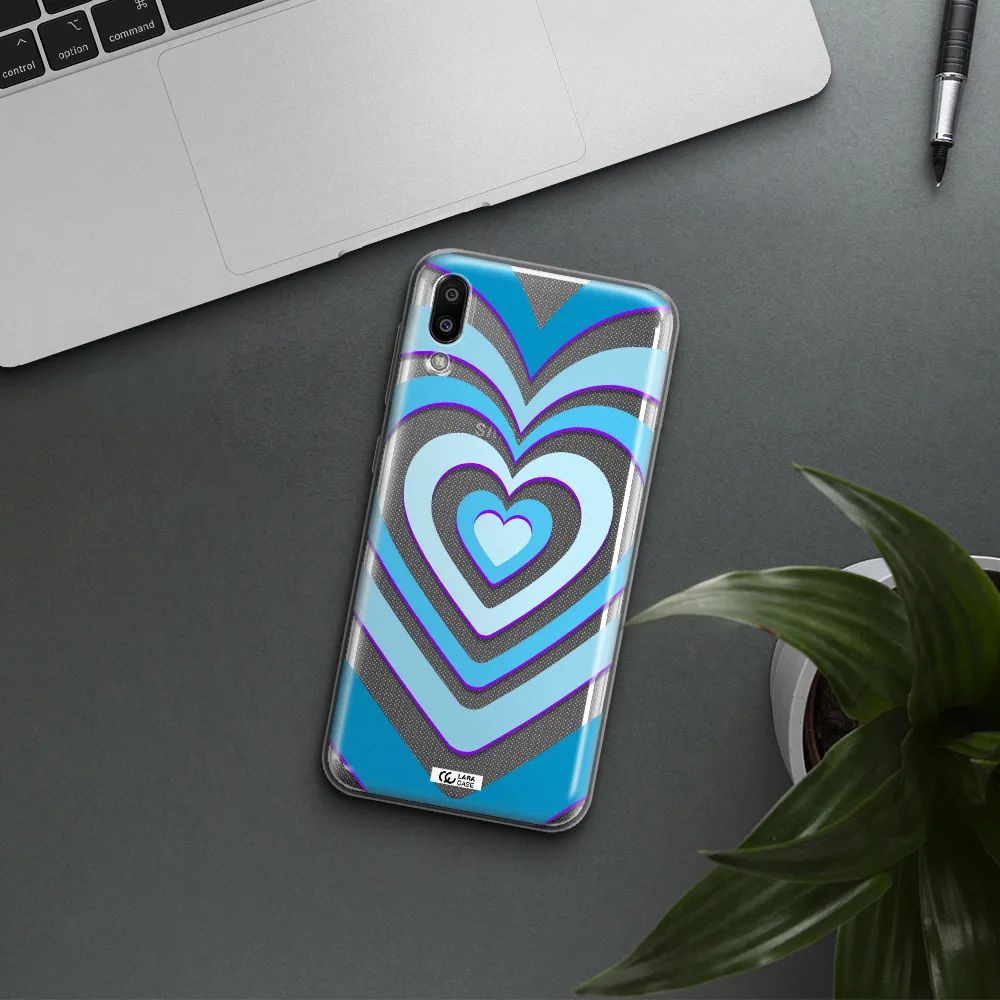 Blue Heart Samsung M10 Clear TPU Case