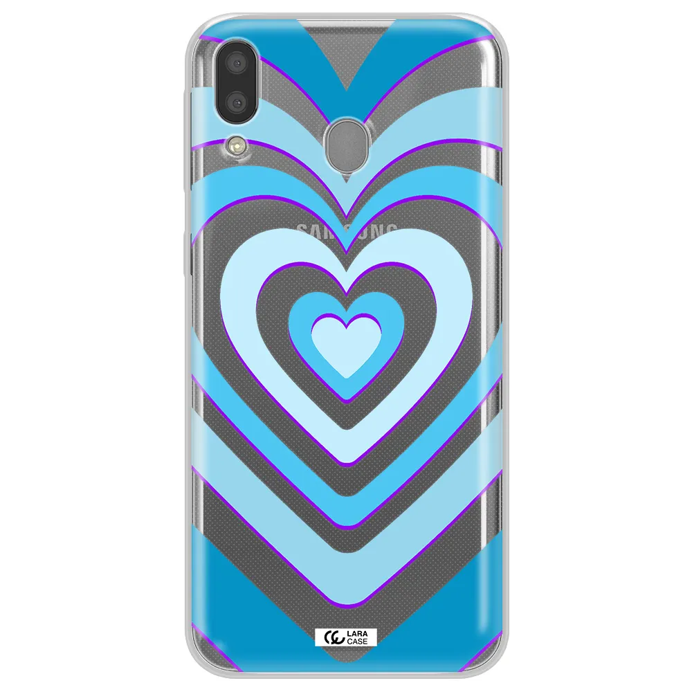 Blue Heart Samsung M20 Clear TPU Case
