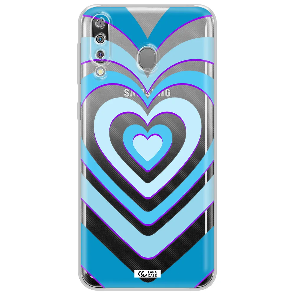 Blue Heart Samsung M30 Clear TPU Case
