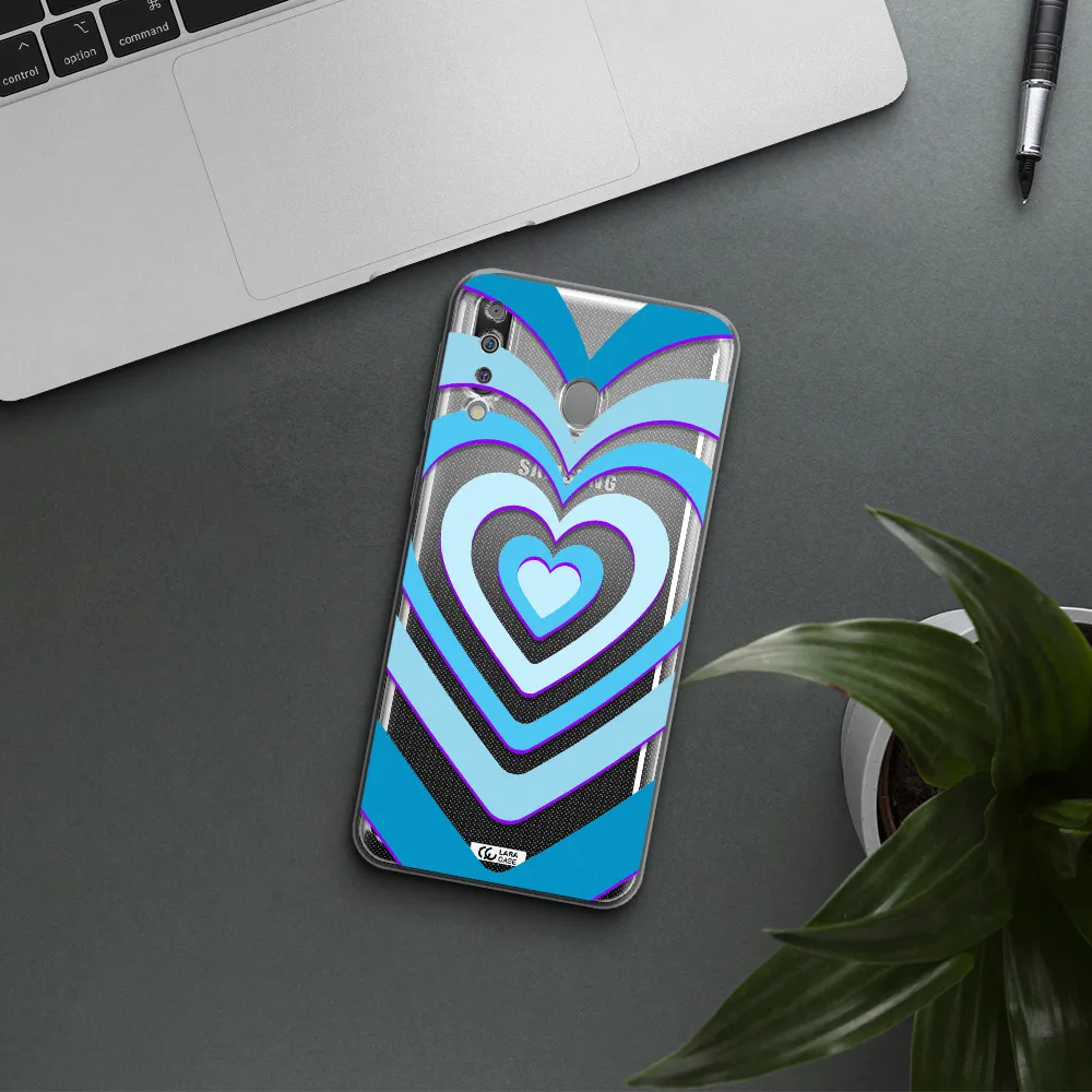Blue Heart Samsung M30 Clear TPU Case
