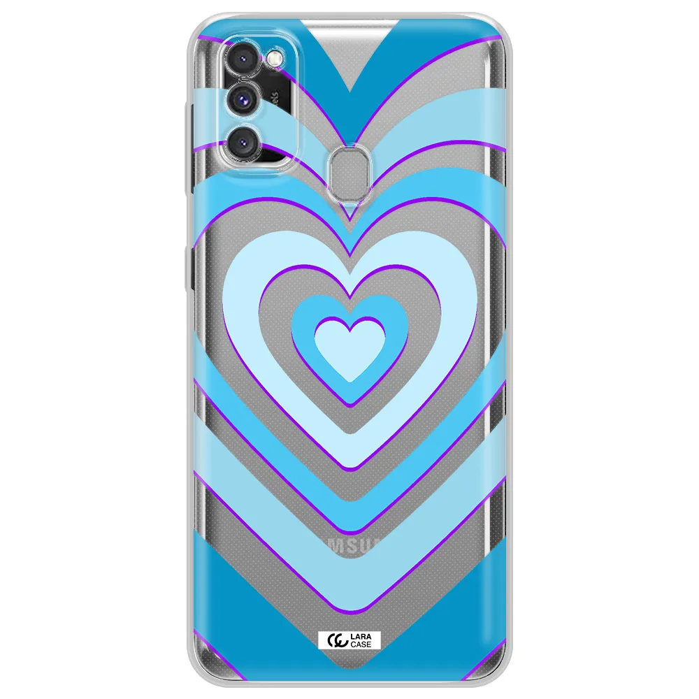 Blue Heart Samsung M30S Clear TPU Case