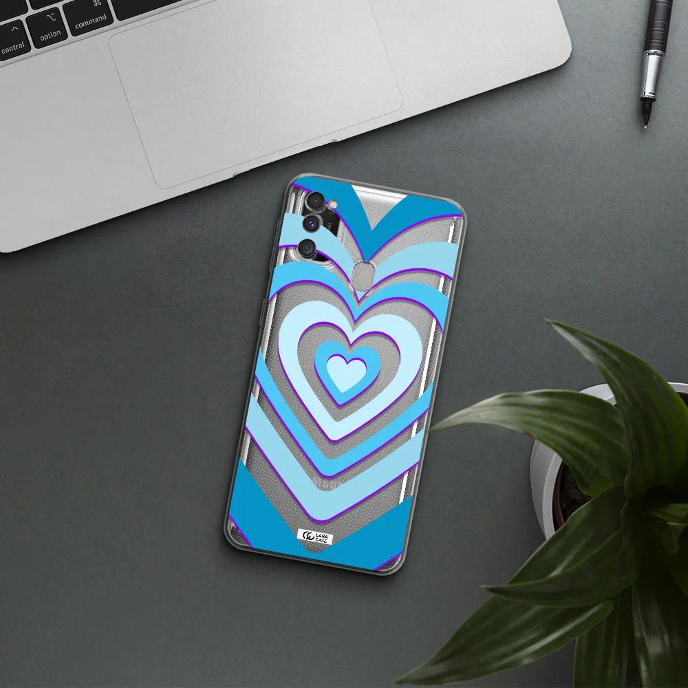 Blue Heart Samsung M30S Clear TPU Case