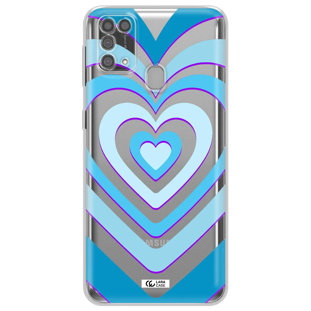Blue Heart Samsung M31 Clear TPU Case