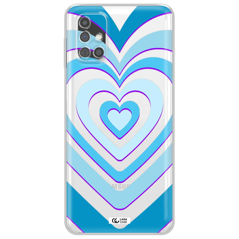 Blue Heart Samsung M31S Clear TPU Case