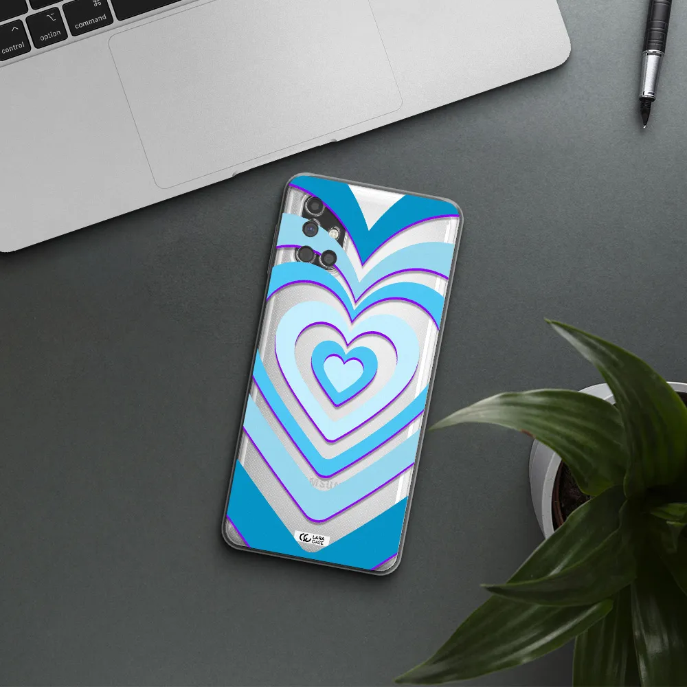 Blue Heart Samsung M31S Clear TPU Case